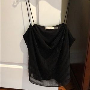 Alice and Olivia draped sequin tank